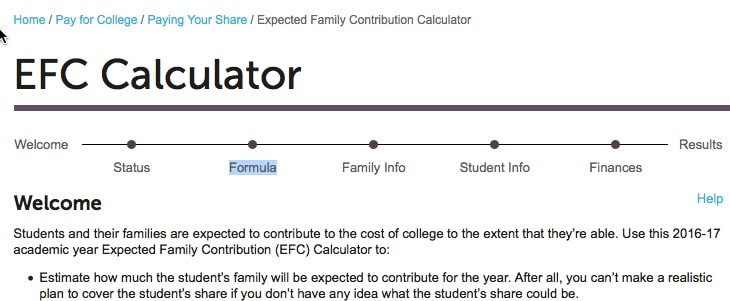 expected family contribution efc chart - Keski